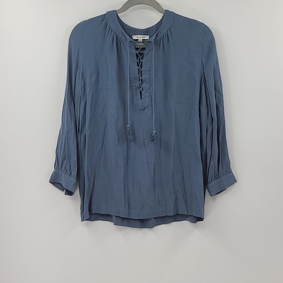 Madewell lace up peasant blouse. Size xxs - Picture 2 of 4